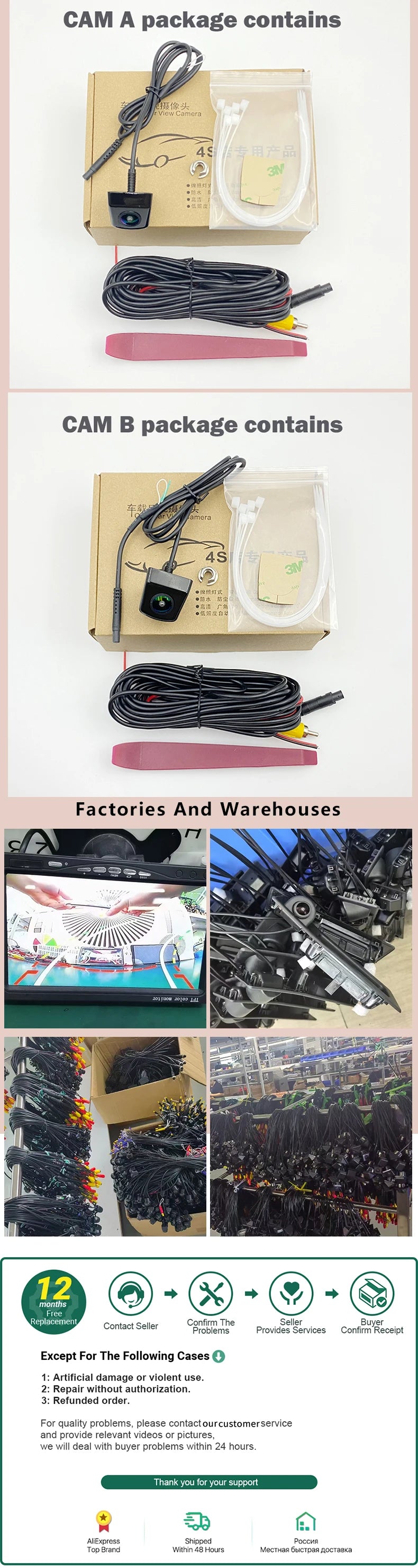 Rear View Reversing Camera for Ford Mustang 2010 to Date Android Screen OEM Style HD AHD1080P Camera Accessories