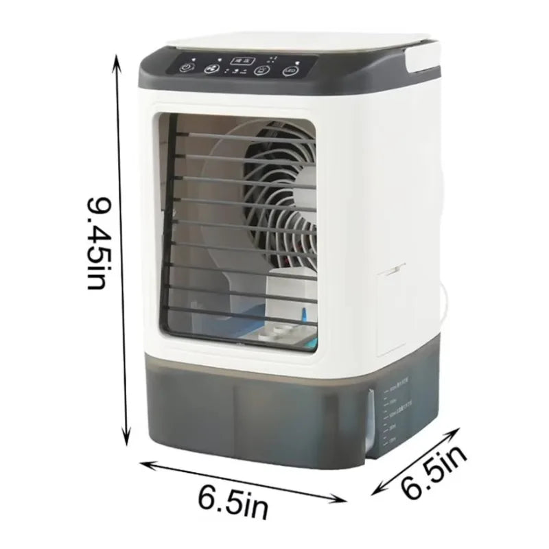 Portable Air Conditioner Fan with Spray Mist, Rechargeable Mini Air Cooler Humidifier, USB Desktop Cooling Fan for Home Office