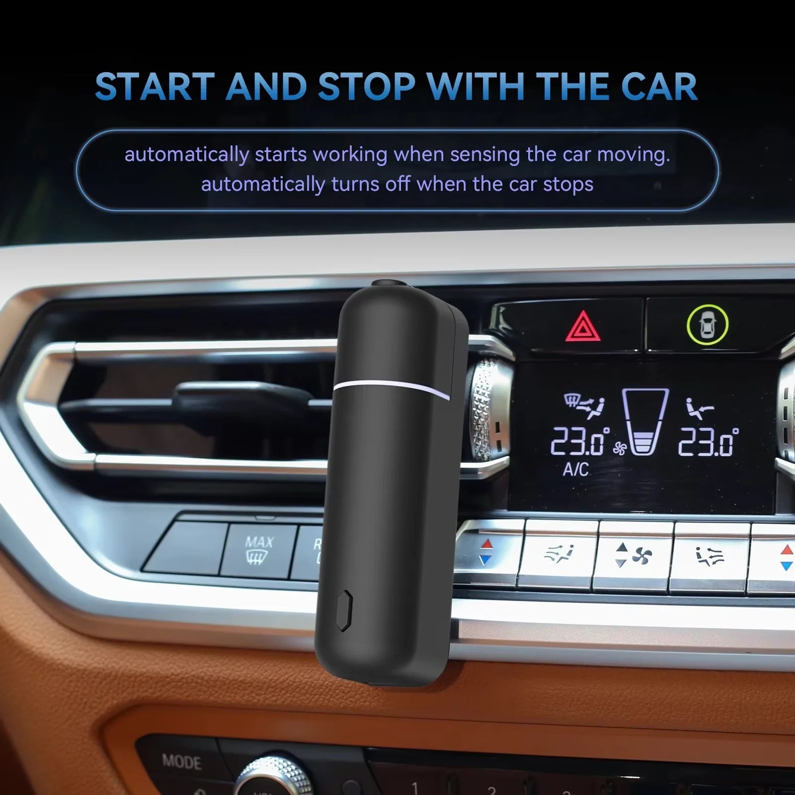 Car Aroma Diffuser Vent Clip Car Air Freshener  Rechargeable Scent Machine Fragrance Oil Waterless Essential Oil Diffuser