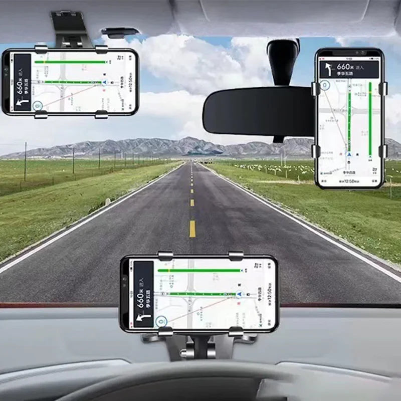 Car Dashboard Clip Mobile Phone Bracket Rearview Mirror Sun Visor Snap-on Navigation Phone Bracket Car Phone Holder Accessories