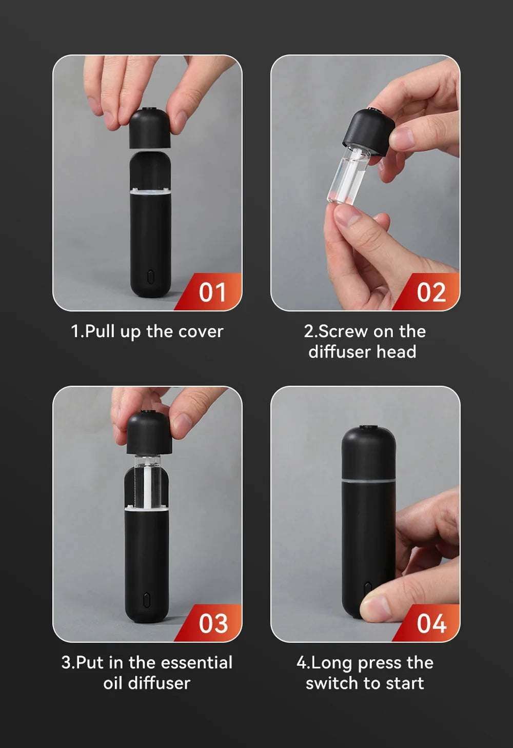 Car Aroma Diffuser Vent Clip Car Air Freshener  Rechargeable Scent Machine Fragrance Oil Waterless Essential Oil Diffuser