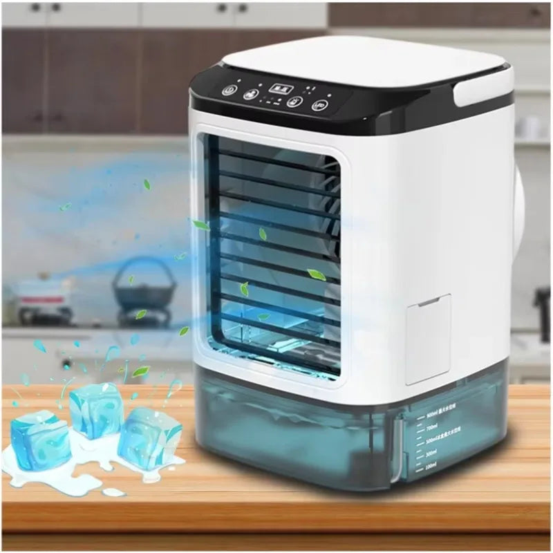 Portable Air Conditioner Fan with Spray Mist, Rechargeable Mini Air Cooler Humidifier, USB Desktop Cooling Fan for Home Office