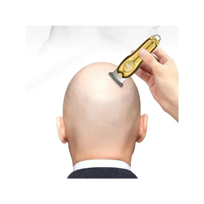 Wholesale Electric Gold Silver Color Hair Trimmer Kemei KM-679 USB Charging Mini LCD Light Carving Scissors Hair Clipper