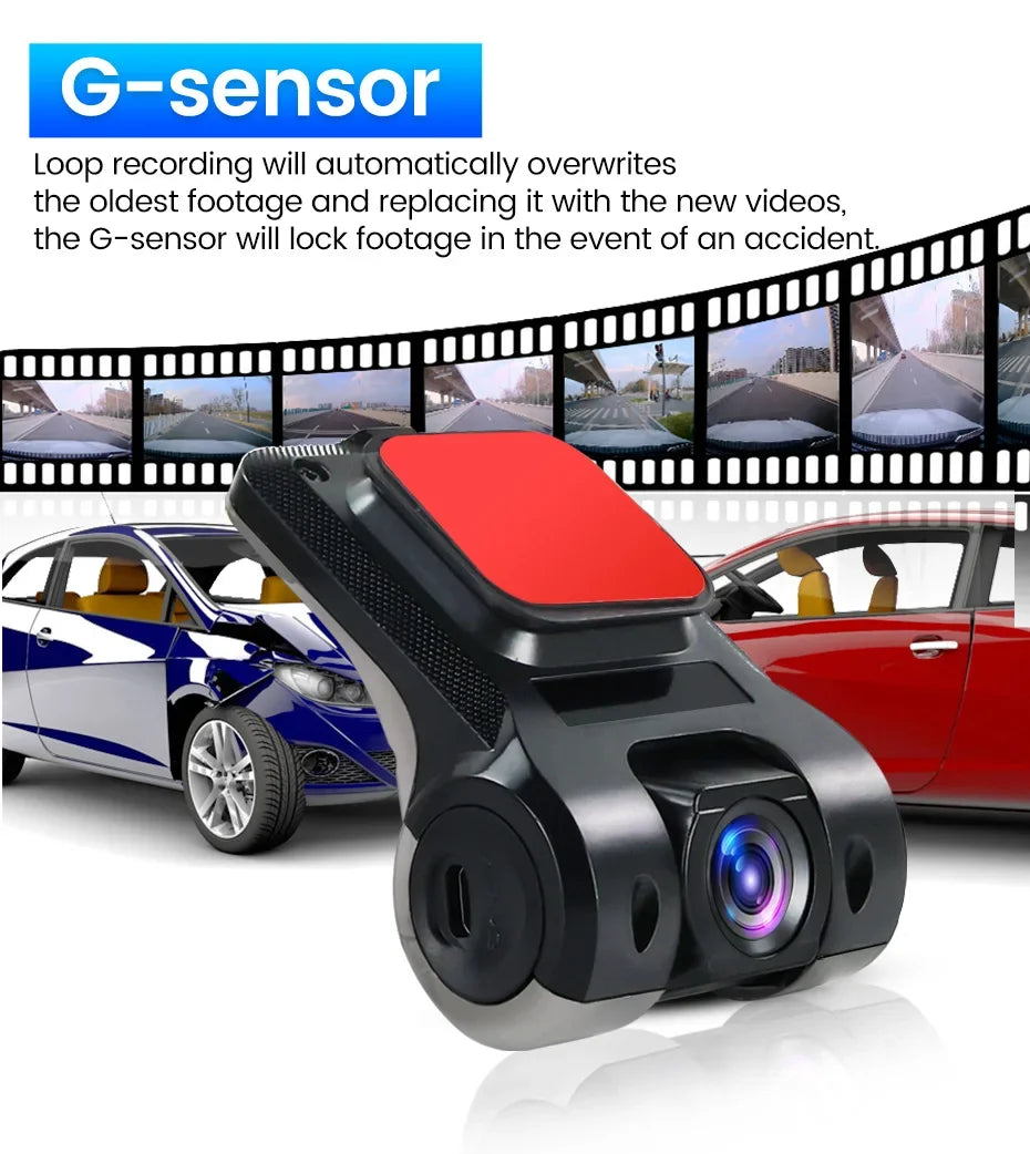 Android Car Radio Dash Cam USB HD 170 Degree Wide Angle Car Camera Recorder Front ADAS Dashcam Android DVR Auto Recorder