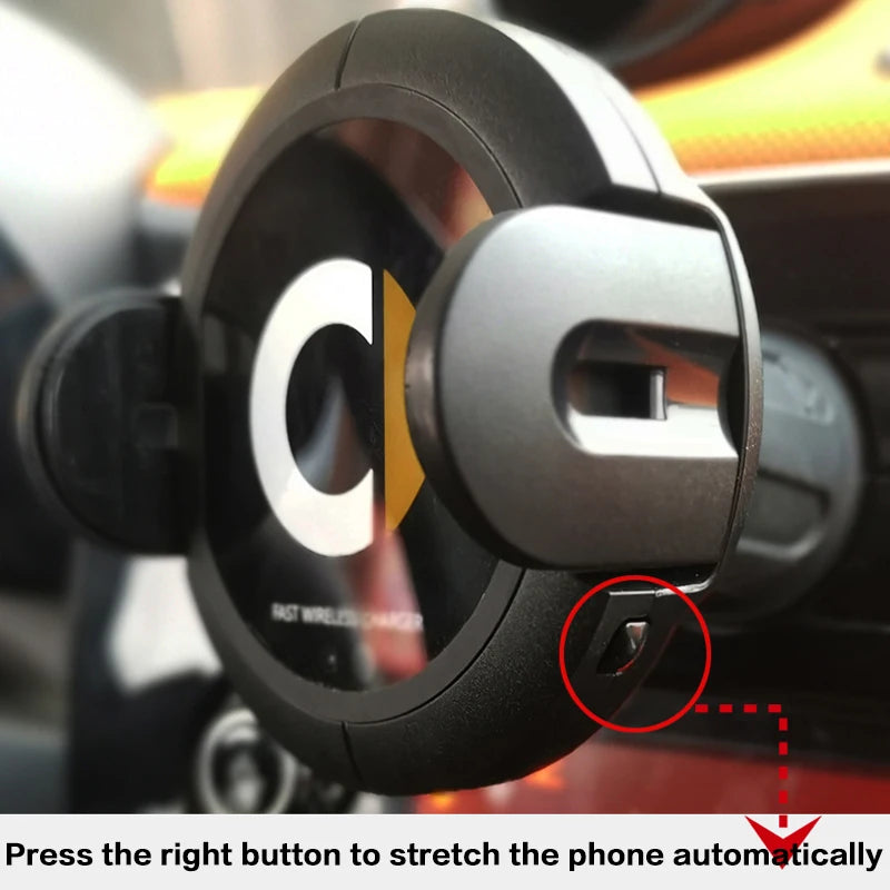 Adapted to Mercedes Benz Smart's new 453 451 wireless charger, car phone holder for automatic wireless charging Wireless charger