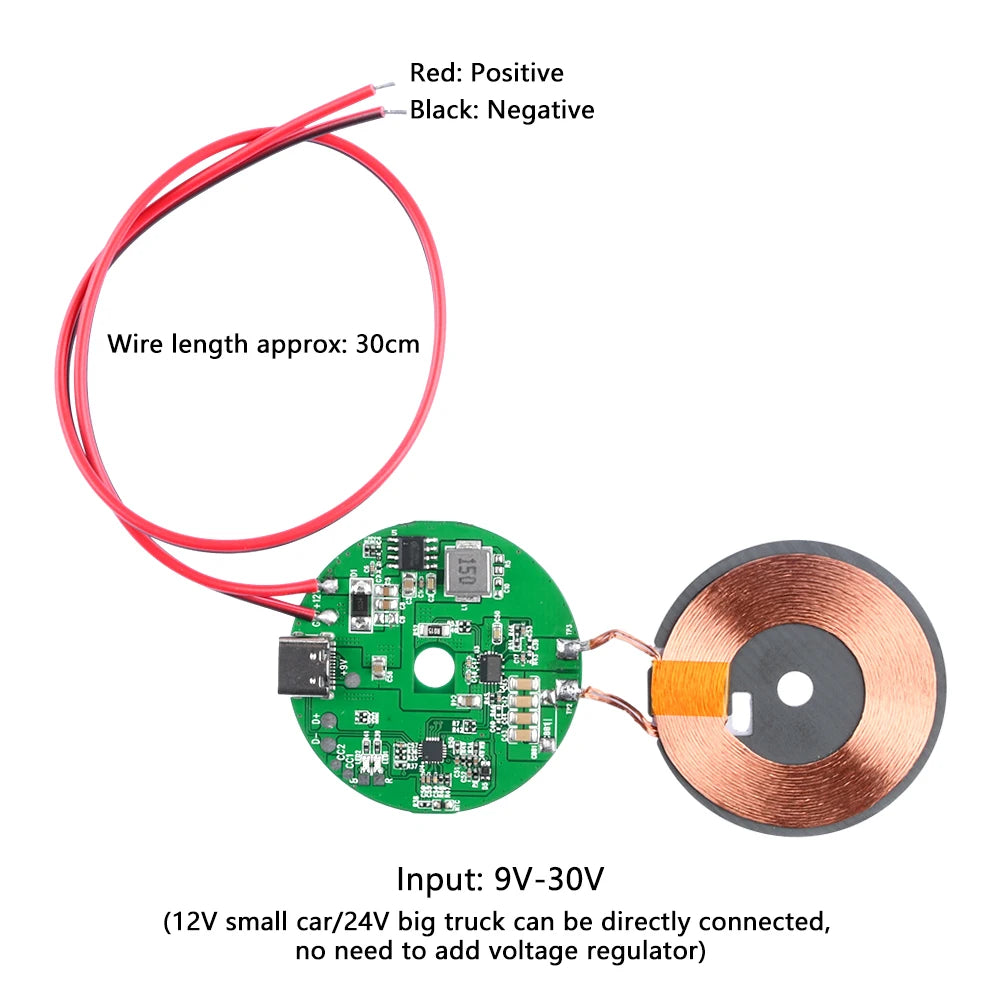 Wireless Charger Station TYPE-C 20W High Power Fast Charger Wireless Charger Transmitter Module Spacer 0-10MM