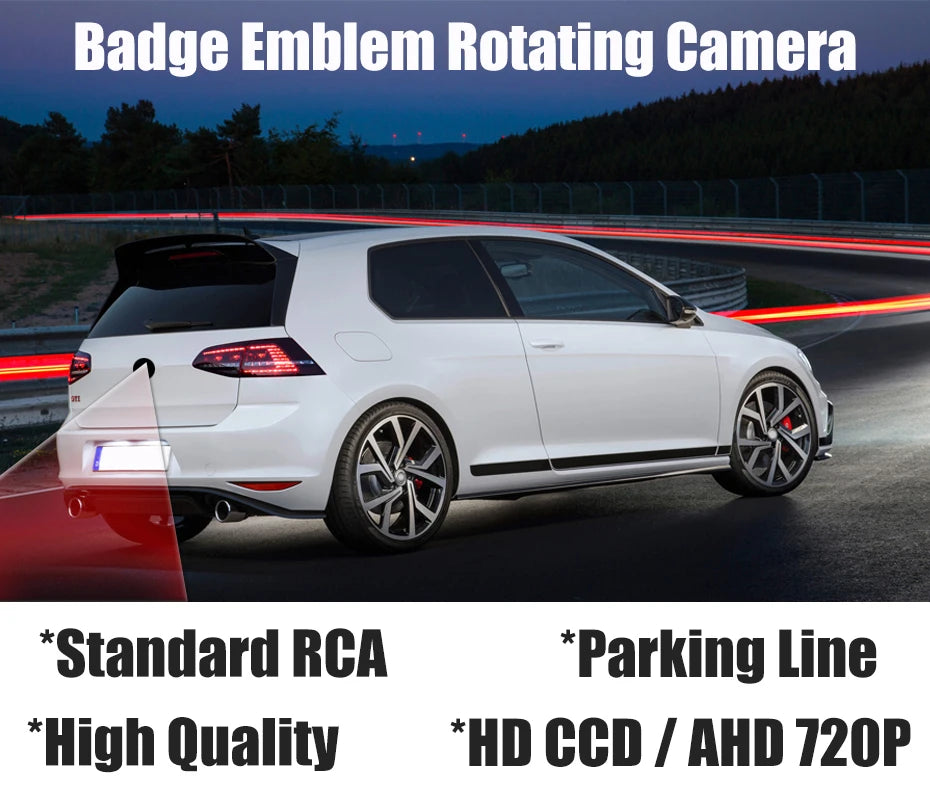 Car Flip Emblem Badge Logo Camera For VW Golf 6 7 8 Passat CC B8 B7 MK6 MK7 Polo Beetle EOS T-Roc Arteon RearView Reverse Camera