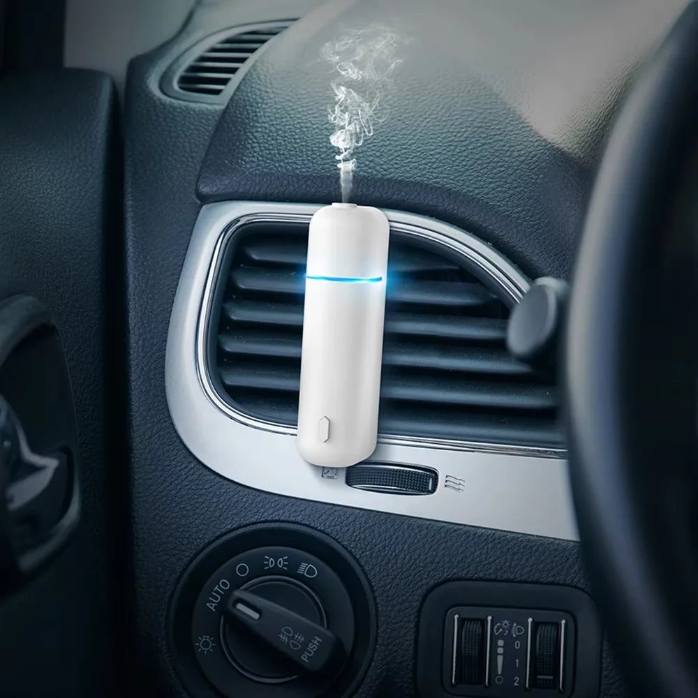 Car Aroma Diffuser Vent Clip Car Air Freshener  Rechargeable Scent Machine Fragrance Oil Waterless Essential Oil Diffuser