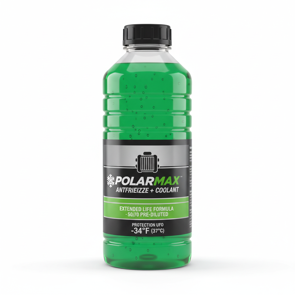 Engine coolant and antifreeze bottle